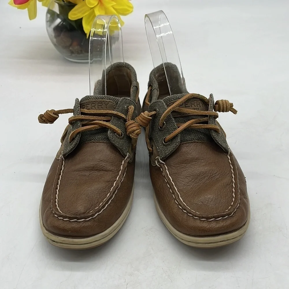 Sperry Top Sider Boat Shoes Brown Gray Size 7. SPR3147